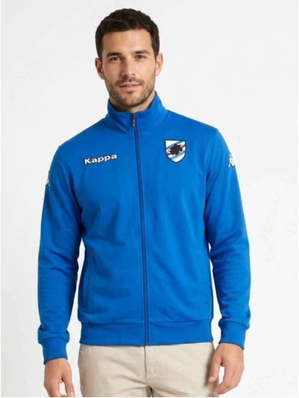 Retro Blue Kappa Sampdoria Zip Up Track Jacket Y2K Sporty XXL - 369